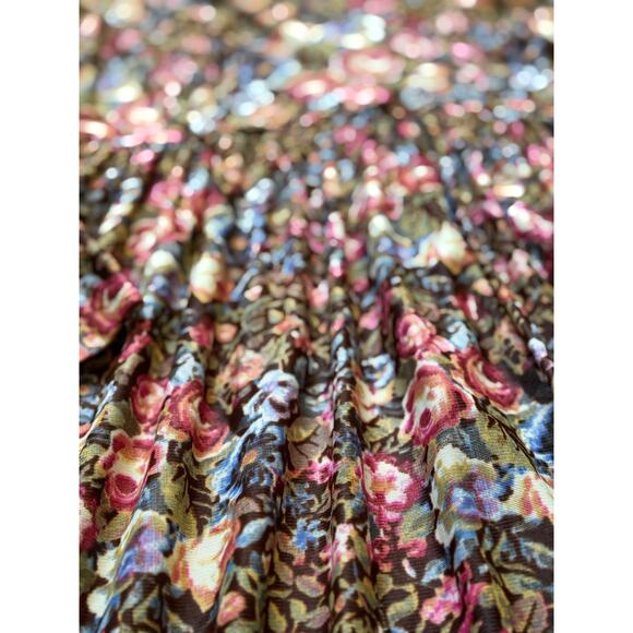 -TALL-Vintage Maxi Dress Brown Floral Fall Winter Hippie Boho Artsy Folksy Gypsy - Picture 7 of 12